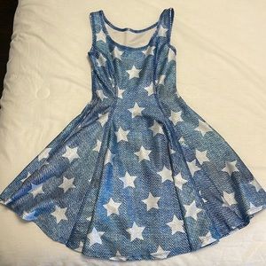 Terez Girls ALine swing dress blue with White stars